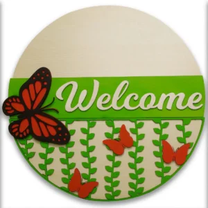 3D Butterfly welcome wall hanging primary