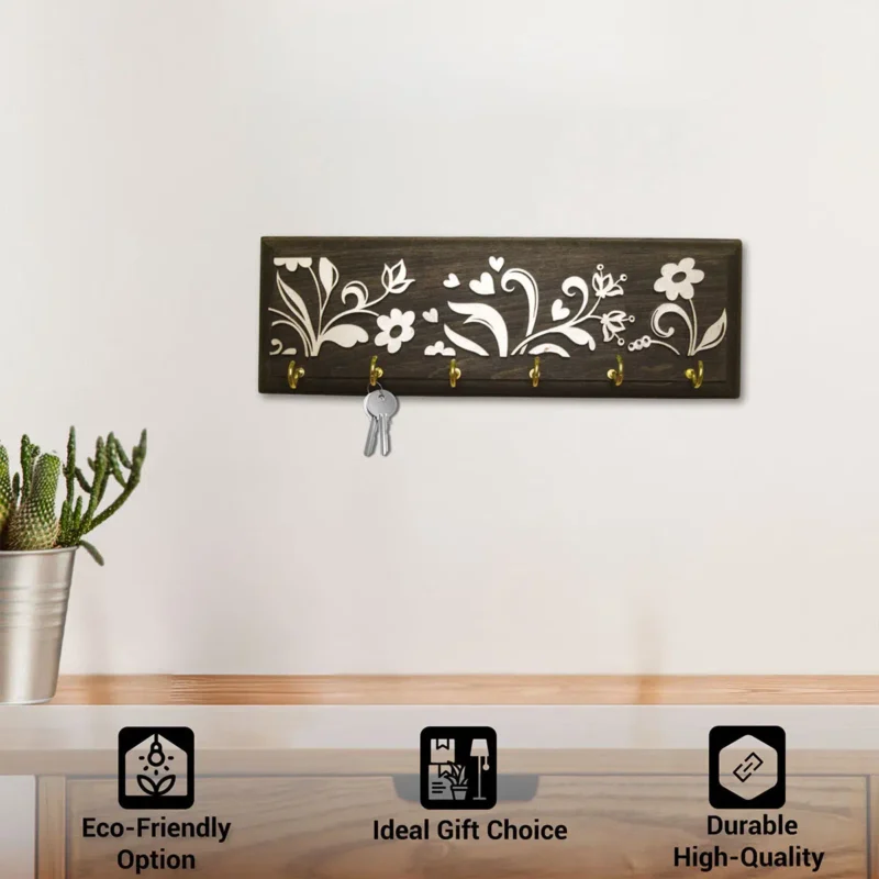 3D silver key hanger