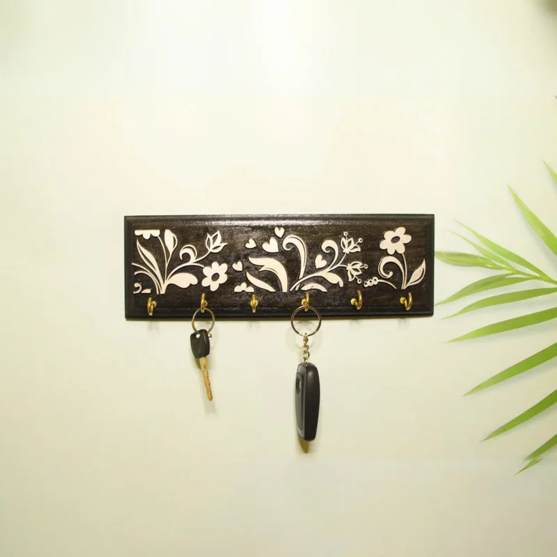 3D wall key hanger silver