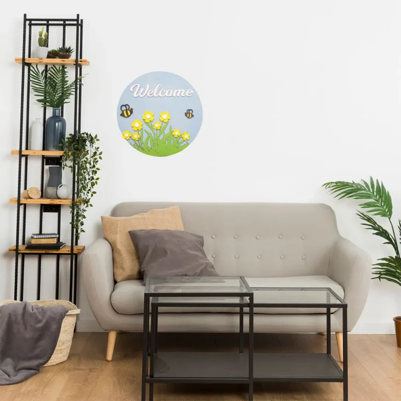 3D welcome Flower bee wall hanging