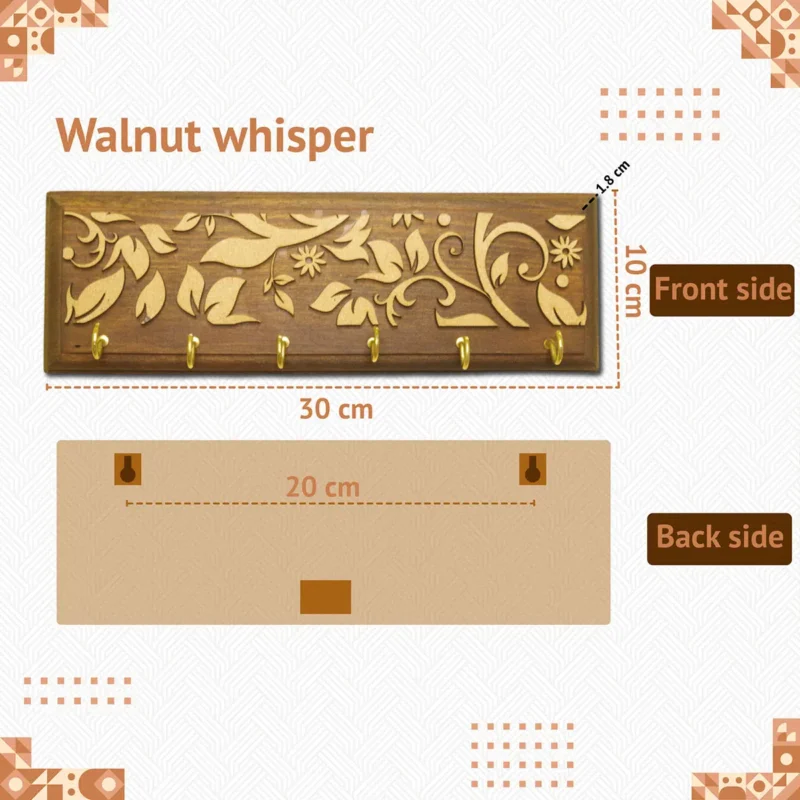 3d wallnut key hanger size
