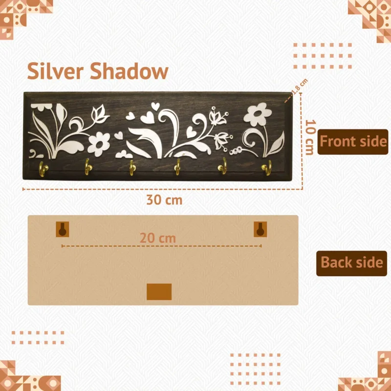 Silver 3D keyhanger size